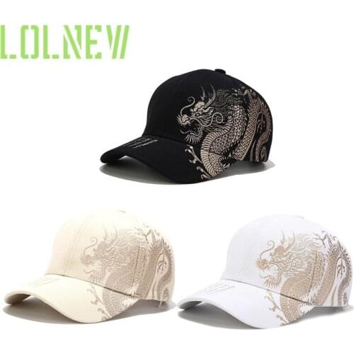 Unisex Baseball Hat Black White Chinese Dragon Pattern Adjustable Cap Sports Running Biking Casual Sun Hat Fashion Hip Hop Hat