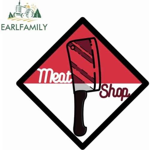 EARLFAMILY 13cm x 13cm For Meat Store Personality Creative Car Stickers Interesting Decal Refrigerator Decoration For VAN JDM RV