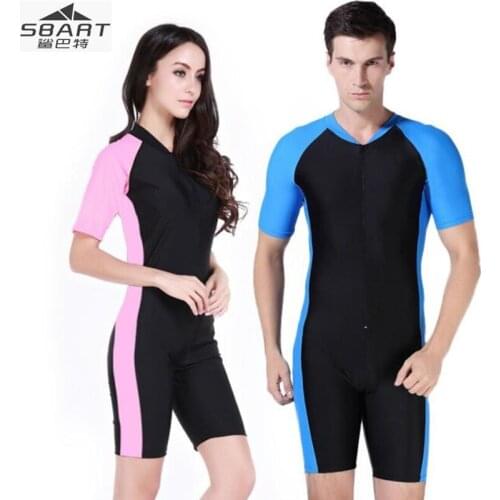 Sbart 1007 Diving Shorty Wetsuit,Men&Women Couple Beach Surfing Suits,Sunscreen Anti-UV Soft 0.3mm One-piece Jellyfish Swimsuit