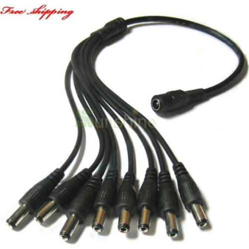 Hamrolte DC Power Splitter Cable 1 male to 8 Dual Female Power Adapter Cable for CCTV Camera