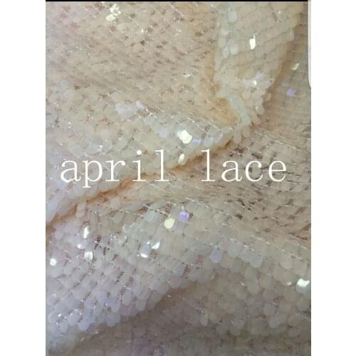 JL003 light beige cream color fashion sequins embroidery hollow cord guipure lace fabrics for party/sawing/fashion design