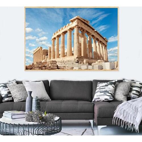 Acropolis Cairo Giza Landscape World Landmarks Travel Painting Venice Sea Boat Cityscape Beatuy Posters and Prints Cuadros Decor