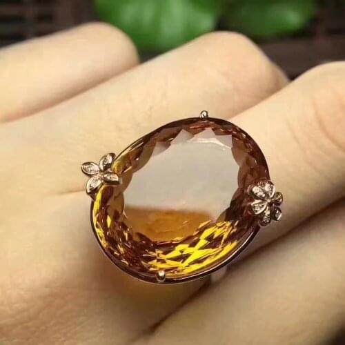 Citrine ring Free shipping Natural real citrine Finger rings 925 sterling silver Fine jewelry gemstone 12*16mm