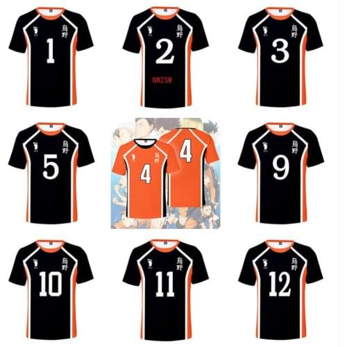 Haikyuu!! Cosplay Costume Hinata Shoyo T-shirt Karasuno High School Volleyball Tops Kageyama Tobio Sweatshirt