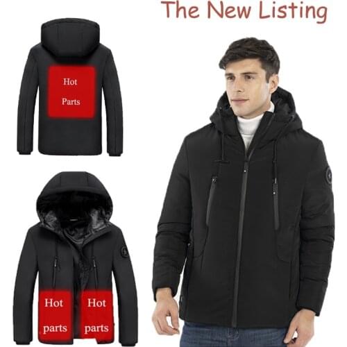 Mens Usb Heated Jacket Windproof Winter Back And Front Heating Jacket Thermal Outdoor Wear Winter Warm Coat Riding Fishing Top