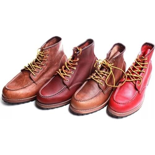 Men Spring Casual Shoes Round Toe Genuine Leather Work Boots Desert Boots Vintage Military Motorcycle Boots 2020 Men Boat shoes