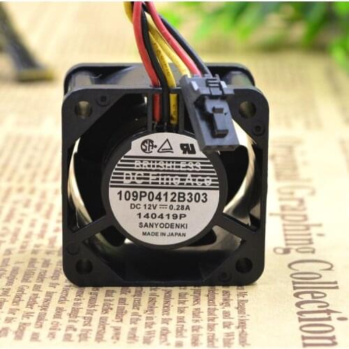 New original 12V0.28A 4CM 4028 ball bearing cooling fan 109P0412B30