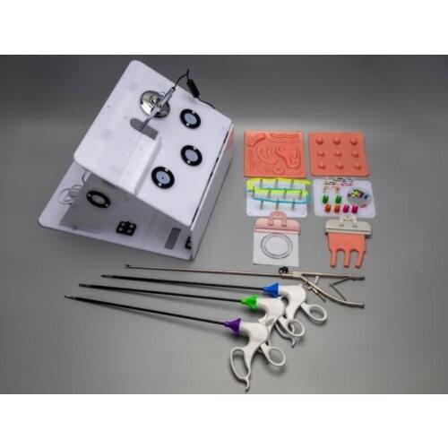 Teaching laparoscopic surgery simulation instrument training device needle holder camera Suture practice