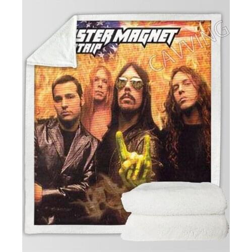 POWER TRIP Band 3D Printed Sherpa Blanket Rectangle Blanket Home Textiles Fleece Wearable Blanket Throw Blanket for Sofa Bed