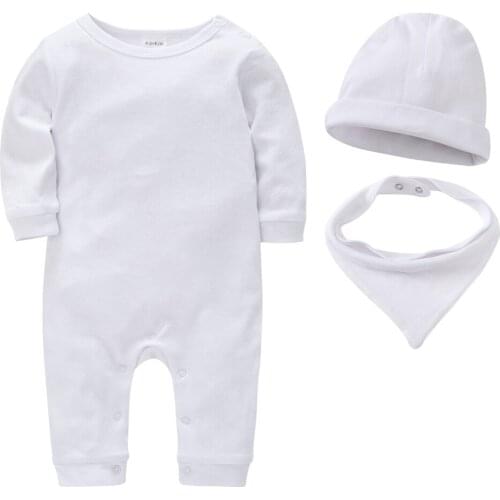 Pure Color Unisex Baby Boys Girls Hats Solid Newborn Baby Girls Onesies Caps Set Cloth Bandana Bibs Baby Bibs Rompers Set