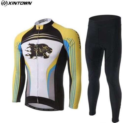 XINTOWN Team Pro Autumn Cycling Wear Ropa Ciclismo Suit Long Sleeve MTB Jersey Breathable Bicycle Jacket Bib Pants Set S-XXXL