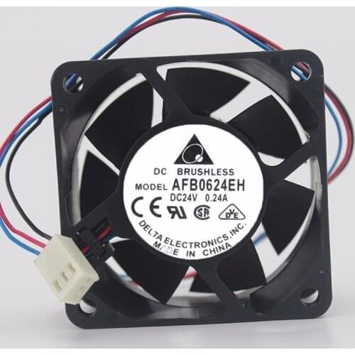For Delta AFB0624EH 6cm 6025 60x60x25mm DC 24V 0.24A inverter server axial cooler blower cooling fan
