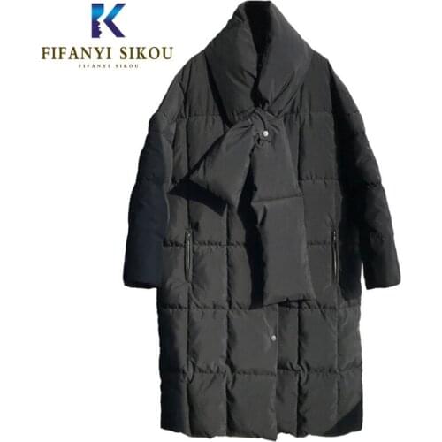 High quality Parkas Women Winter Jacket Fashion Oversized Down Cotton Coat Casual Thick Warm Overcoat Long Coat Parka With Scarf