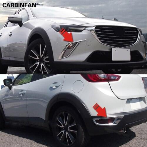 Front&Rear Bumper Reflector Fog Light Cover Accessories 6Pcs/Set For Mazda CX-3 2016 2017