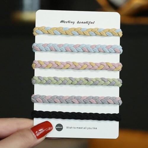 Headrope Hand-woven Knotted Twist Rope High Elastic Coarse Leather Simple Hair Ring Trinkets Hair Accessories for Women Jewelry