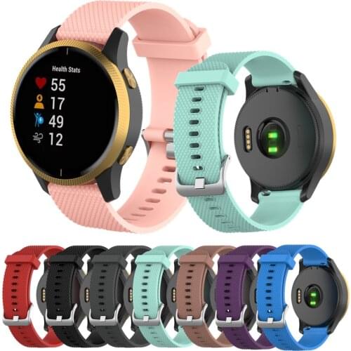 20mm 22mm Sport Smart Watch Band Silicone Bracelet For Garmin Venu Forerunner 645 245M Vivoactive 3 For Watch GT Wrist Strap