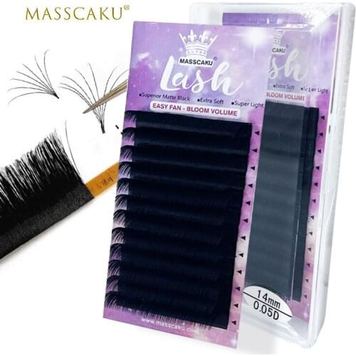 2021 new style 12 lines easy fan lash extensions false mink eyelashes individual eyelash extensions private label easy fan