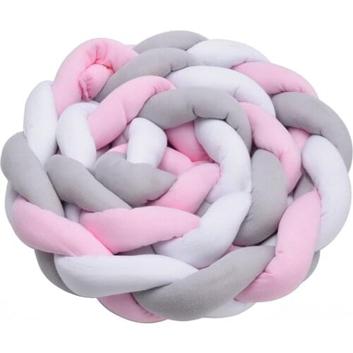 200cm Baby Bed Bumper Knot Handmade Long Knotted Braid Weaving Plush Baby Crib Protector Infant Knot Pillow Room Decor
