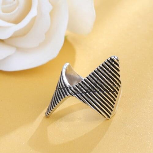 Wbmqda Wholesale Tibetan Silver Rings For Women Fashion Geometric Antique Punk Jewelry Drop Shipping 2021 New