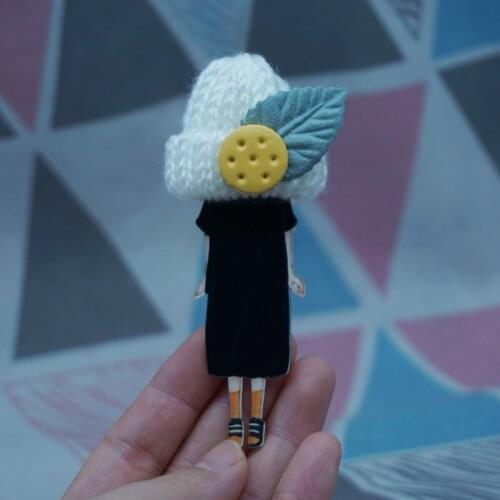 Woman T-Shirt leave hat Bag pins Diy Sweater Coat Jewelry Accessories Arcylic pins badges