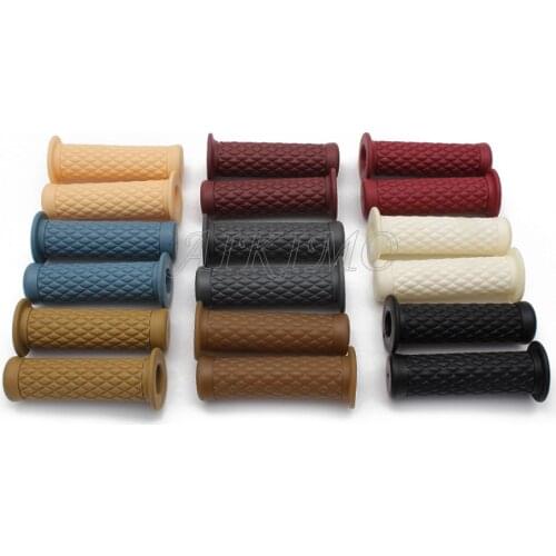 1pair Cafe Racer Motorcycle 22/24mm Retro Vintage Non-Slip Handlebar Grips Universal For All Motorcycle