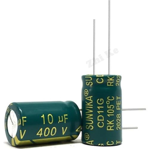10pcs/lot 10pcs/lot 400v 10UF high frequency low impedance 400V 10UF aluminum electrolytic capacitor size 8*12 S22 20