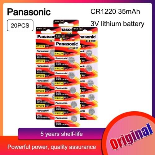 20Pcs For Panasonic 3v CR1220 Lithim Li-ion Battery DL1220 BR1220 ECR1220 LM1220 KCR1220 Button Coin Cell Bateria Replace