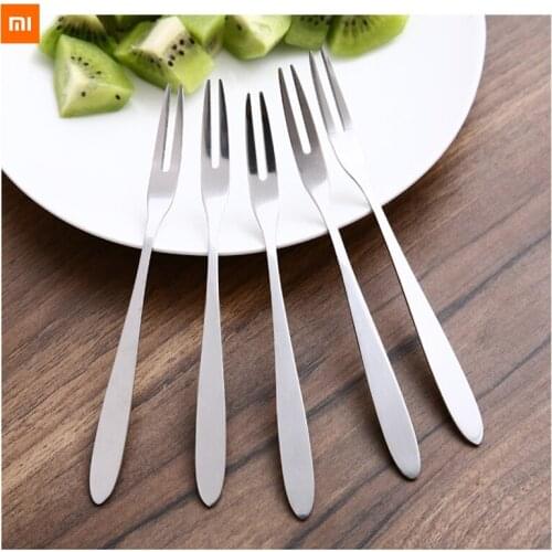 5pcs/10pcs xiaomi mijia Household fruit fork stainless steel cake fork ice cream fork moon cake knife and fork fruit sign