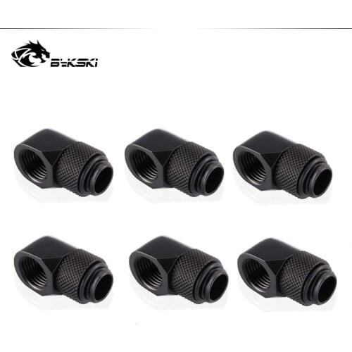 6pcs/lot Bykski G1/4'' 90 Rotary Compression fitting 90 degree Rotary Fitting water cooling Adaptors Metal Connector