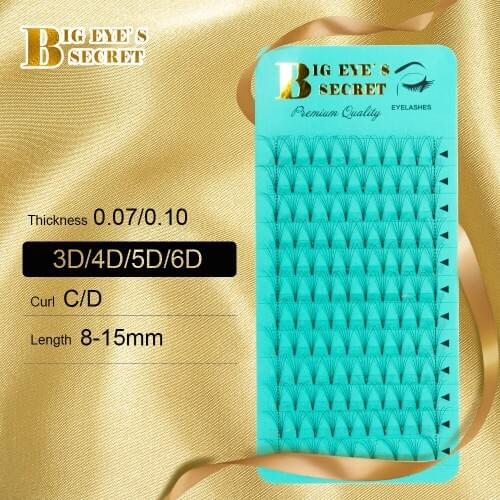 Big eyes secret 8 to 15 C D Curl Short stem Premade FansFake Eyelashes Extension Lashes Faux lash Supplies Free Shipping