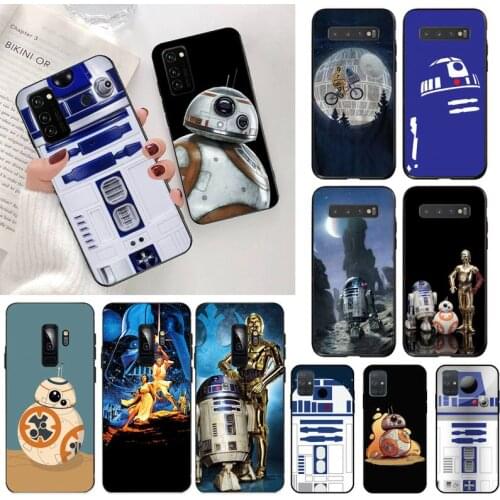 CUTEWANAN R2D2 Moon Coque Shell Phone Case for Samsung S20 plus Ultra S6 S7 edge S8 S9 plus S10 5G lite 2020