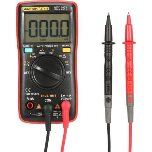 ZOTEK ZT111 Mini 9999 Counts Range Digital Multimeter AC/DC Voltage Current Tester with Temperature and NCV Measurement