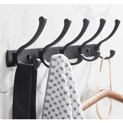 Door Back Clothes Hook Keys Hanger Bathroom Towel Holder Punch Free Kitchen Storage Rack Multifunctional Wall Hanging Organizer