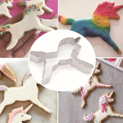 Unicorn Stainless Steel Mold Cupcake Decoration Fondant Mold DIY Party Cake Cutter Decorate Tool Candy Chocolate Gumpaste Mould