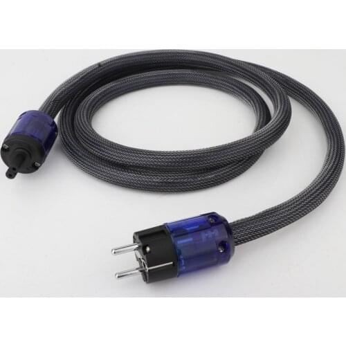 Hifi PCOCC copper Hi-End audiophile power cords EU Schuko Power Cable With Figure 8 IEC AMP Turntable Power Extension Cable