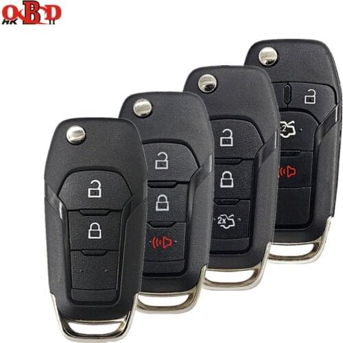 HKOBDII Flip Remote Key Shell Smart Key Case for Ford Fusion Edge Explorer New Mondeo 2013 2014 2015