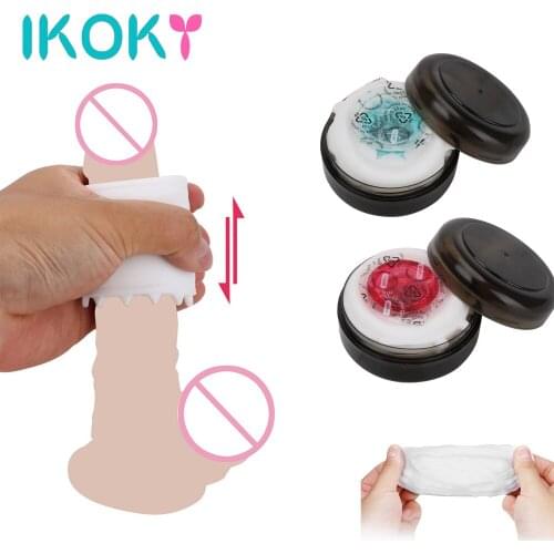 IKOKY Portable Male Masturbator Vagina Real Pussy Penis Delay Massager Penis Trainer Sex Products Sex Toys for Men