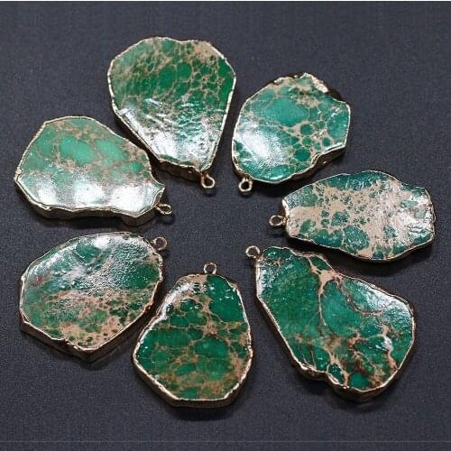 Irregular Emperor Stone Pendant Charms For DIY Necklace Handiwork Sewing Craft Jewelry Accessory Making