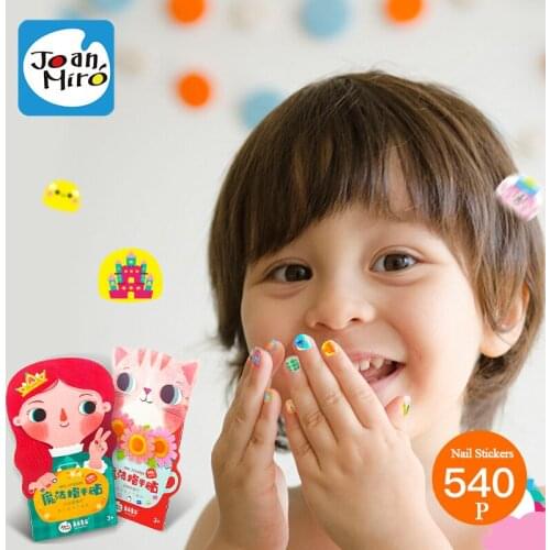 JoanMiro Girl Boy Nail Stickers Beautiful DIY Cartoon Animals Waterproof Sticker For Kid Fashion Safe Birthday Party Game Gift