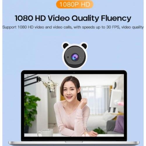 Panda Mini Cute 1080P HD Webcam With Microphone Online Course Teaching USB Network For Live Broadcast Video Calling Conference