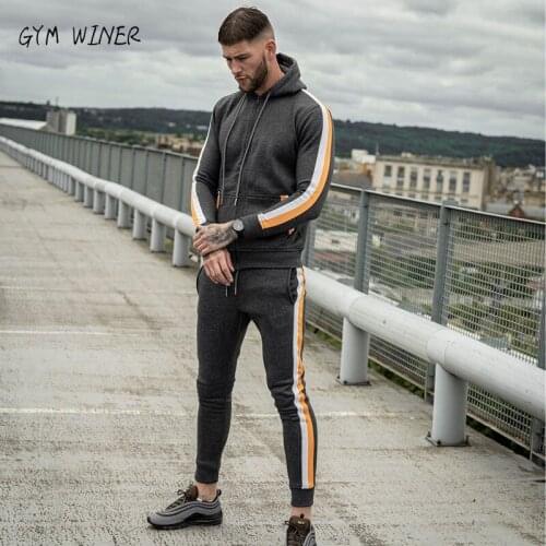 2019 Sport Suit Men Bodybuilding Jacket Pants Sports Suits Basketball Tights Clothes Gym Fitness Running Set Men Tracksuits 3XL