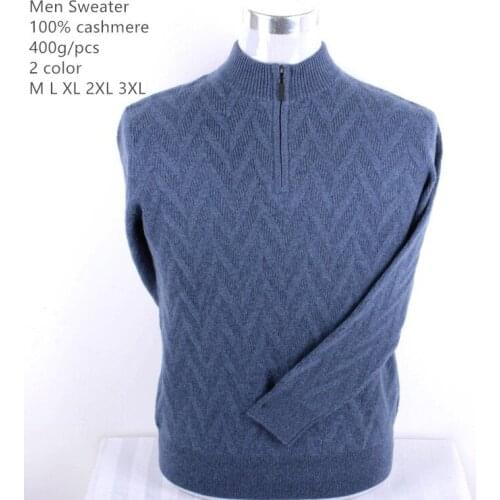 Naizaiga 100% cashmere turtleneck solid grey deep blue men winter warm long sleeves sweater , YDSM17