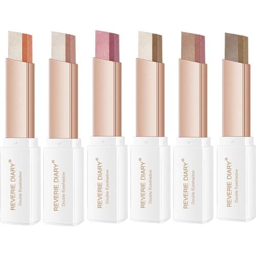 NEW 6 Colors Diagonal Cutting Technology Lazy Double Color Makeup Gradient Eyeshadow Waterproof Antiperspirant Cosmetics TSLM1