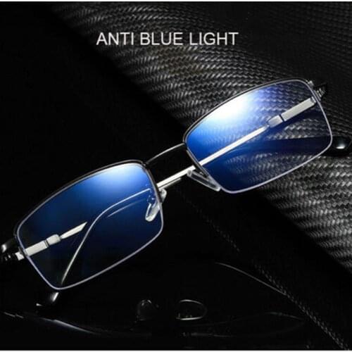 Fashion Men Anti Blue Light Automatic Zoom Progressive Multi-focus Distance And Near Dual-use Reading Glasses 100-400D