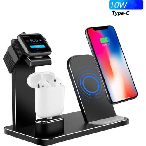 Wireless Charger Stand 15W Three In One Anti-slip Wireless Charging Bracket For Samsung Apple Watch Apple Headset Multifunction