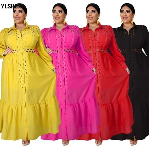 5XL Christmas Robe Femme African Dresses for Women Maxi Dresses Plus Size Sexy Hollow Out African Dress Dashiki Autumn Clothes