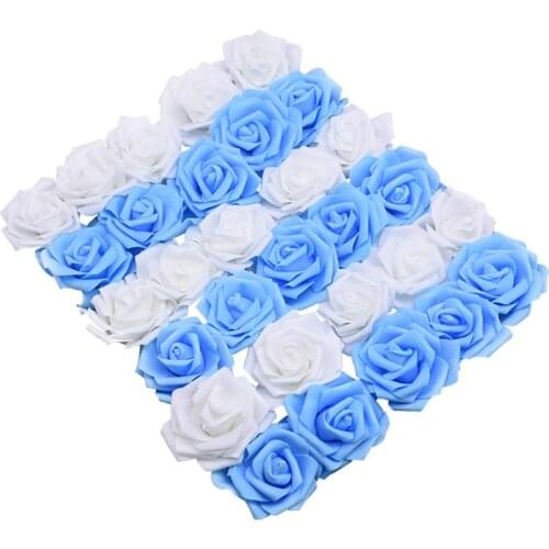 20pc 6cm Foam Rose Artificial Flowers Head For Wedding Decoration Home Garden Xmas ornament DIY Wreath Scrapbooking Craft Access