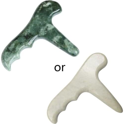 Natural Jade Stone Trigger Point Handheld Foot Massager Therapy Pain Relief Tool U2JD