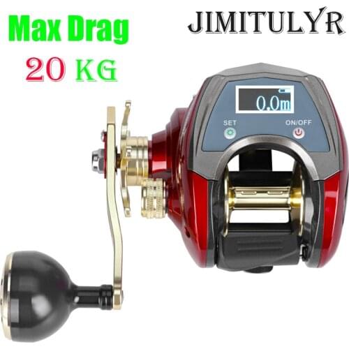 Max Drag 20KG Electric Depth Counting Fishing Reel Left /Right Hand Fishing Line Counting Fishing Gear Baitcasting Fishing Reel