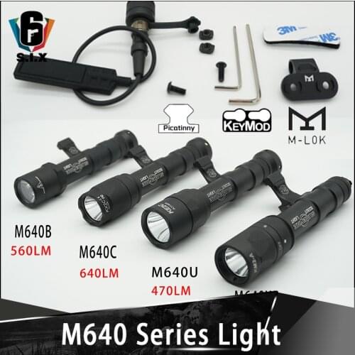 Surefir M640 M640B M640W M640C M640U M640V Tactical Flashlight Strobe Airsoft Scout Light Hunting WeaponLight Mlok Keymod Rail